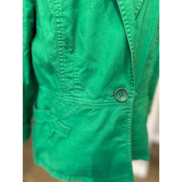 Cabi #5097 Verde One Button Cotton Stretch Blazer Jacket Kelly Green Size Large - Picture 3 of 6